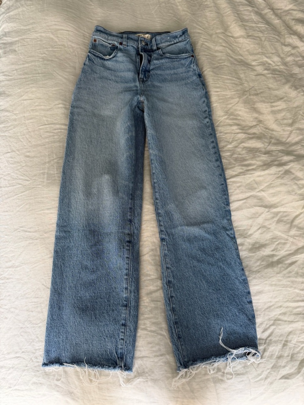 Madewell Tall Perfect Vintage Wide Leg Crop Jeans with Frayed Hem